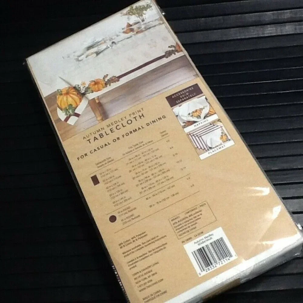 brand new Autumn Medley Pumpkin Damask 60x84 inch Autumn Tablecloth
